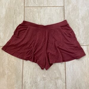Y2K Burgundy Flowy Shorts